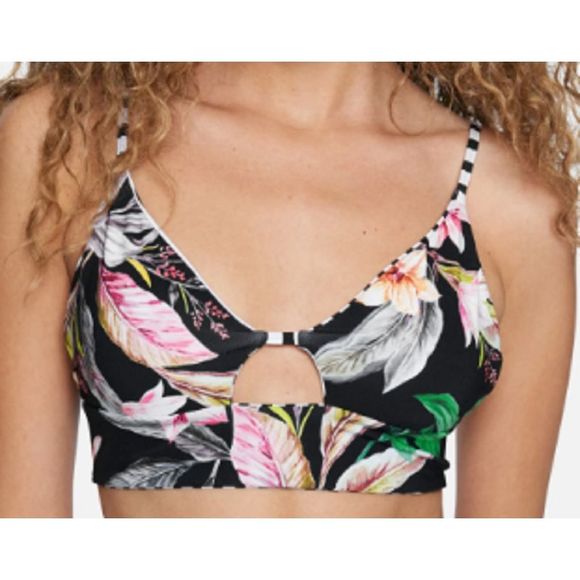 Hurley Junior's Reversible Bralette Bikini Top Swimsuit Black Size Small - Picture 2 of 3
